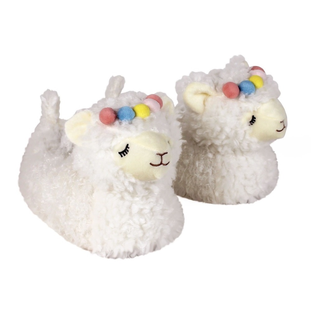 Llama Slippers for Women Size‎ 8-9 Cozy Plush Animal Slippers Amanda Blu